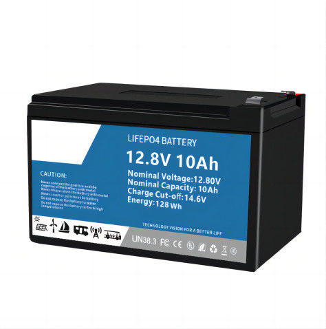 SLA Lead Acid LifeP04 Baterai Lithium Isi Ulang Stabil 12.8V 10AH Untuk Lampu Penambang